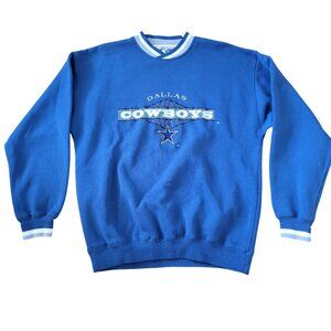 Dallas Cowboys Starter NFL Sweatshirt Blue Embroidered Logo‎ L Vintage